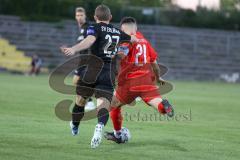 Bayernliga Süd - Saison 2022/2023 - FC Ingolstadt 04 - SV Erlbach - Senger Michael (Nr.21 - Fc Ingolstadt 04 II) - Wolfgang Hahn schwarz Erlbach - Foto: Meyer Jürgen