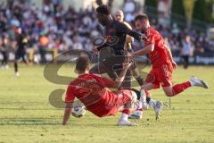 Freundschaftsspiel - Saison 2025/26 - FC Ingolstadt 04 II - Delay Sports - Jason Osei Tutu (Nr.11 - FC Ingolstadt II) - Deniz Hirik (Nr.29 - Delay Sports) - Foto: Meyer Jürgen
