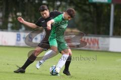 Bezirksliga - Saison 2025/26 - FC Gerolfing - FC Langengeisling - Leonardo Lucic (Nr.19 - FC Gerolfing) - Maxmilian Maier schwarz Geisling - Foto: Meyer Jürgen