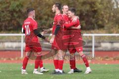 2023_11_5 - Kreisklasse - Saison 2023/24 - TSV Lenting - SV Eitensheim  -  Der 0:1 Führungstreffer durch - Tobias Dietze rot Eitensheim - jubel - Foto: Meyer Jürgen