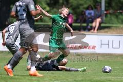 Freundschaftsspiel - Saison 2023/2024 - SV Manching  - FSV Fortuna Regensburg - Reiner Meisinger (Nr.8 - SV Manching) wird gefoult - - Glöckner Maertin grau Regensburg - Foto: Meyer Jürgen