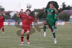 * Testspiel - 3. Liga - Saison 2025/26 - FC Ingolstadt 04 - VFB Eichstätt - Emre Gül (Nr.5 - FC Ingolstadt 04) - Timo Jung (Nr.28 - VFB Eichstätt) - Foto: Meyer Jürgen