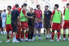3. Liga; FC Ingolstadt 04 - SV Wehen Wiesbaden; nach dem Spiel Unentschieden Remis bei Team