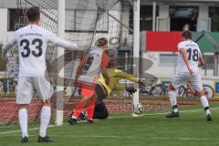 2023_11_12 - Bezirksliga - Saison 2023/24 - TSV Gaimersheim - SK Srbija München - Michael Graßl (Nr.18 - Gaimersheim) - Savo Duric Torwart München - Foto: Meyer Jürgen