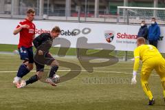 Bayernliga Süd - Saison 2021/2022 - FC Ingolstadt 04 II -  SpVgg Unterhaching - Fabio Meikis #19 FCI - Felix Göttlicher rot Haching - Foto: Meyer Jürgen