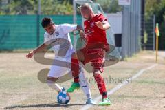 Kreisliga - Saison 2022/2023 - Türk.SV Ingolstadt - DJK Ingolstadt - Furkan Eroglu weiss DJK Ingolstadt - Mathias Habrich rot Türk SV Ingolstadt - Foto: Meyer Jürgen