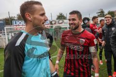 Toto-Pokal; VfB Eichstätt - FC Ingolstadt 04; Sieg im Elfmerterschiessen, Torwart Marius Funk (1, FCI) wird gefeiert, Pascal Testroet (37, FCI)