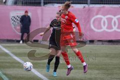 2. Fußball-Liga - Frauen - Saison 2022/2023 - FC Ingolstadt 04 - SC Freiburg II - Villena Scheffler (Nr.28 - FCI Frauen) - Reuter Melina schwarz Freiburg - Foto: Meyer Jürgen