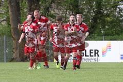 Kreisklasse - Saison 2023/24 - SV Stammham - SV Buxheim-  -  Der 1:0 Führungstreffer durch Valentin Dieckert rot Stammham - jubel - XXXXX - Foto: Meyer Jürgen