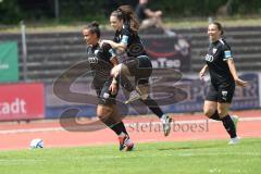 2. Bundesliga Frauen - Saison 2023/24 - FC Ingolstadt 04 Frauen - Turbine Potsdam - Der 1:0 Führungstreffer durch Samantha Stiglmaier (Nr.27 - FCI) - jubel - tor -  Melike Pekel (Nr.38 - FCI) - Foto: Meyer Jürgen
