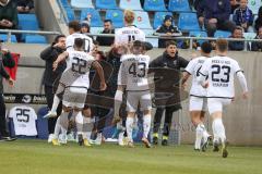 3.Liga - Saison 2022/2023 - 1. FC Saarbrücken - FC Ingolstadt 04 - Tobias Bech (Nr.11 - FCI) trifft zum 0:1 Führungstreffer - jubel - Foto: Meyer Jürgen