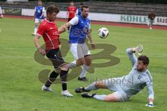 Kreisklasse -  Saison 2023/2024 - DJK Ingolstadt - FC Tegernbach - Christoph Ratberger rot Tegernbach - Sebastian Huber Torwart DJK Ingolstadt - Foto: Meyer Jürgen