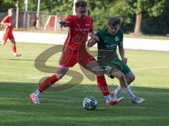 Landesliga - Saison 2026/27 - SV Manching - FC Memmingen II - Sebastian  Graßl (Nr.10 - SV Manching) - Möst Simon rot Memmingen - Foto: Meyer Jürgen