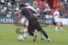 3. Liga - Saison 2025/26 - VFB Stuttgart II - FC Ingolstadt 04  - Yann Sturm (Nr.7 - FC Ingolstadt 04) - Alexander Groiß (Nr.6 - VFB Stuttgart II) - Foto: Meyer Jürgen