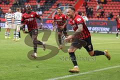 3.Liga - Saison 2022/2023 - FC Ingolstadt 04 -  MSV Duisburg - Der 2:0 Führungstreffer durch Patrick Schmidt (Nr.9 - FCI) jubel - Foto: Meyer Jürgen