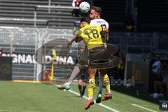 3. Fußball-Liga - Saison 2022/2023 - Borussia Dortmund II - FC Ingolstadt 04 - Patrick Schmidt (Nr.9 - FCI) - Papadopoulos Antonios (Nr.18 - Borussia Dortmund II) - Foto: Meyer Jürgen