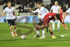 3. Liga; SSV Ulm - FC Ingolstadt 04; Zweikampf Kampf um den Ball Brandt Max (23 Ulm) Ognjen Drakulic (30, FCI)