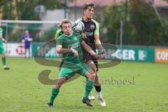 Bezirksliga - Saison 2025/26 - FC Gerolfing - SVA Palzing - Lukas Achhammer (Nr.9 - FC Gerolfing) - Ioannis Argiriadis schwarz Palzing - Foto: Meyer Jürgen