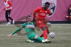 Freundschaftsspiel - Saison 2022/2023 - FC Ingolstadt 04 - VFB Eichstätt - Nduka Donald (Nr.4 - Fc Ingolstadt 04 II) - Eberle Fabian grün Eichstätt -  Foto: Meyer Jürgen