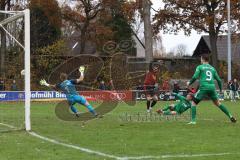 BZL - Oberbayern Nord - SV Manching - SV Kasing -  Der 2:0 Führungstreffer durch Rybalko Johann grün Manching - jubel - Heisler Maximilian rot Kasing - Patrick Lücking Torwart Kasing - Foto: Jürgen Meyer