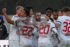 2024_1_27 - 3. Liga - Saison 2023/24 - 1. FC Saarbrücken - FC Ingolstadt 04 -  - Der 0:2 Führungstreffer durch Lukas Fröde (Nr.34 - FC Ingolstadt 04) -  jubel -  Foto: Meyer Jürgen