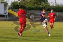 Bayernliga Süd - Saison 2021/2022 - FC Ingolstadt 04 II - Schwaben Augsburg - Kampmann Simon (#20 FCI) - Bastian Kurz rechts Augsburg - Foto: Meyer Jürgen