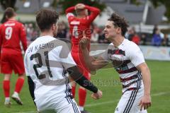 Kreisliga - Saison 2025/26- TSV Kösching - SV Kasing - Der 0:1 Führungstreffer durch Marius Magdic weiss Kasing - jubel  - Foto: Meyer Jürgen