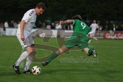 Kreisliga - Saison 2023/24 - Relegation zur BZL - FC Gerolfing - SV Aschau - Lukas Achhammer grün Gerolfing - Maximilian Wintersteiger weiss Aschau - Foto: Meyer Jürgen