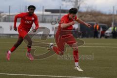 Bayernliga Nord - Saison 2023/24 - FC Ingolstadt 04 II - SC Eltersdorf- Michael Udebuluzor (Nr.11 - FCI) - Fabian Cavadias (Nr.16 - FCI) trifft zum 2:1 Führungstreffer - jubel- Foto: Meyer Jürgen