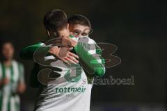 Landesliga - Saison 2025/26 - SV Manching - TSV Hollenbach - Der 1:0 Treffer durch Sebastian Graßl (Nr.10 - SV Manching) - jubel - Fabian  Neumayer (Nr.9 - SV Manching) - XXXXX - Foto: Meyer Jürgen