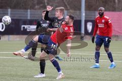 Bayernliga Süd - Saison 2021/2022 - FC Ingolstadt 04 II -  SpVgg Unterhaching - Fabian Willibald #4 FCI - Patrick Hobsch #34 Haching - Foto: Meyer Jürgen