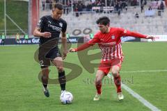 3. Liga; FSV Zwickau - FC Ingolstadt 04; Zweikampf Kampf um den Ball Marcel Costly (22, FCI) Voigt Yannic (7 FSV)