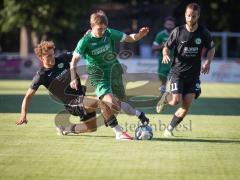 * Testspiel - Saison 2026/27 - FC Gerolfing - SV Manching-  - Lukas Achhammer (Nr.9 - FC Gerolfing) - Timo Jung (Nr.21 - SV Manching) links - Daniel Schweiger (Nr.11 - SV Manching) rechts- Foto: Meyer Jürgen