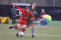 Bayernliga - Frauen - Saison 2022/2023 - FC Ingolstadt 04 II -TSV Schwaben Augsburg - Serena Horak rot FCI - Lisa Seidler schwarz Augsburg - Foto: Meyer Jürgen