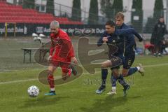 Bayernliga Süd - Saison 2021/2022 - FC Ingolstadt 04 II - TSV 1860 München II - Rausch Thomas (#18 FCI) - Gresler Maxim blau #3 München - Foto: Meyer Jürgen