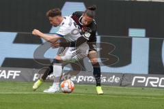 2. Fußball-Liga - Saison 2021/2022 - FC Ingolstadt 04 - Hamburger SV - Valmir Sulejmani (#33 FCI) - Moritz Heyer (#3 HSV) - Foto: Meyer Jürgen