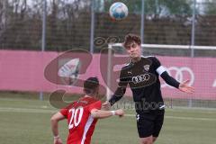 B-Junioren - Bayernliga -  Fc Ingolstadt 04 - TSG 1860 Rosenheim -  Decker Elias schwarz FCI - Vasilev Hristijan rot Rosenheim - Foto: Meyer Jürgen