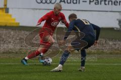 Bayernliga Süd - Saison 2021/2022 - FC Ingolstadt 04 II - TSV 1860 München II - Rausch Thomas (#18 FCI) - Brönauer Anian blau München - Foto: Meyer Jürgen