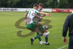 Landesliga - Saison 2025/26 - SV Manching - TSV Jetzendorf - Fabian  Neumayer (Nr.9 - SV Manching) - Dustin Kothmair grau Jetzendorf - Foto: Meyer Jürgen