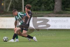 Landesliga - Saison 2025/26 - SV Manching - FC Memmingen II - Sebastian Graßl (Nr.10 - SV Manching) - Jarsch Linus schwarz Memmingen  - Foto: Meyer Jürgen