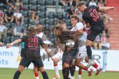 3. Liga - Saison 2025/26 - VFB Stuttgart II - FC Ingolstadt 04  - Christopher Olivier (Nr.24 - VFB Stuttgart II) - Simon Lorenz (Nr.32 - FC Ingolstadt 04) - Yann Sturm (Nr.7 - FC Ingolstadt 04) - Foto: Meyer Jürgen