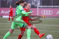 2. Fußball-Liga - Frauen - Saison 2022/2023 - FC Ingolstadt 04 - VFL Wolfsburg II - Alina Mailbeck (Nr.8 - FCI Frauen) - Jonietz Maria grün Wolfsburg - Foto: Meyer Jürgen