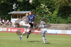 Kreisliga - Saison 2022/2023 - DJK Ingolstadt - SV Sandersdorf - Sandro Rott blau Sandersdorf - Florian Dormeier weiss DJK Ing - Philipp Roeckl Torwart DJK Ing -  Foto: Meyer Jürgen