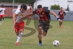 *** Bayernliga Nord - Saison 2025/26 - FC Ingolstadt 04 II - Jahn Regensburg II - Ognjen Draculic (Nr.9 - FC Ingolstadt II) - Schön Lenny weiss Regensburg - Foto: Meyer Jürgen