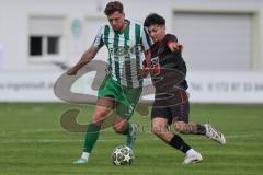 Landesliga - Saison 2025/26 - SV Manching - FC Sonthofen - Herbert Paul (Nr.5 - SV Manching) - Jozic Marko schwarz Sonthofen - Foto: Meyer Jürgen