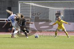 2. Fußball-Liga - Frauen - Saison 2023/2024 - FC Ingolstadt 04 - SV Meppen - Der 1:0 Führungstreffer durch Reininger Pija (Nr.21 - FCI Frauen) - jubel - Schulte Sarah weiss Meppen -Sieger Laura Torwart Meppen -  - Foto: Meyer Jürgen