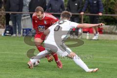 Kreisklasse - Saison 2023/2024 -SV Stammham - TSV Kösching - Jonas Betz rot Kösching -  - Maximilian Bauer weiss #3 Stammham - Foto: Meyer Jürgen