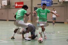 Hallenturnier Ingolstadt Nord - Saison 2024/25 - MBB SG MAnching - FC Fatih Ingolstadt  - Ali Erbas weisss Manching - Faniel Brhane grün Fatih - Foto: Meyer Jürgen