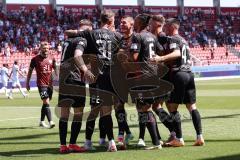 3. Liga; FC Ingolstadt 04 - Hallescher FC; Tor Jubel Treffer 1:0 Julian Kügel (31, FCI) Jannik Mause (7, FCI) Mladen Cvjetinovic (19, FCI) Leon Guwara (6, FCI) Felix Keidel (43, FCI)