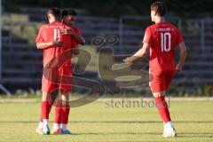 Bayernliga Nord - Saison 2023/2024 - FC Ingolstadt 04 - SSV Jahn Regensburg - Arian Llugiqi rot FCI - Trifft zum 1:0 Führungstreffer - jubel - Foto: Meyer Jürgen